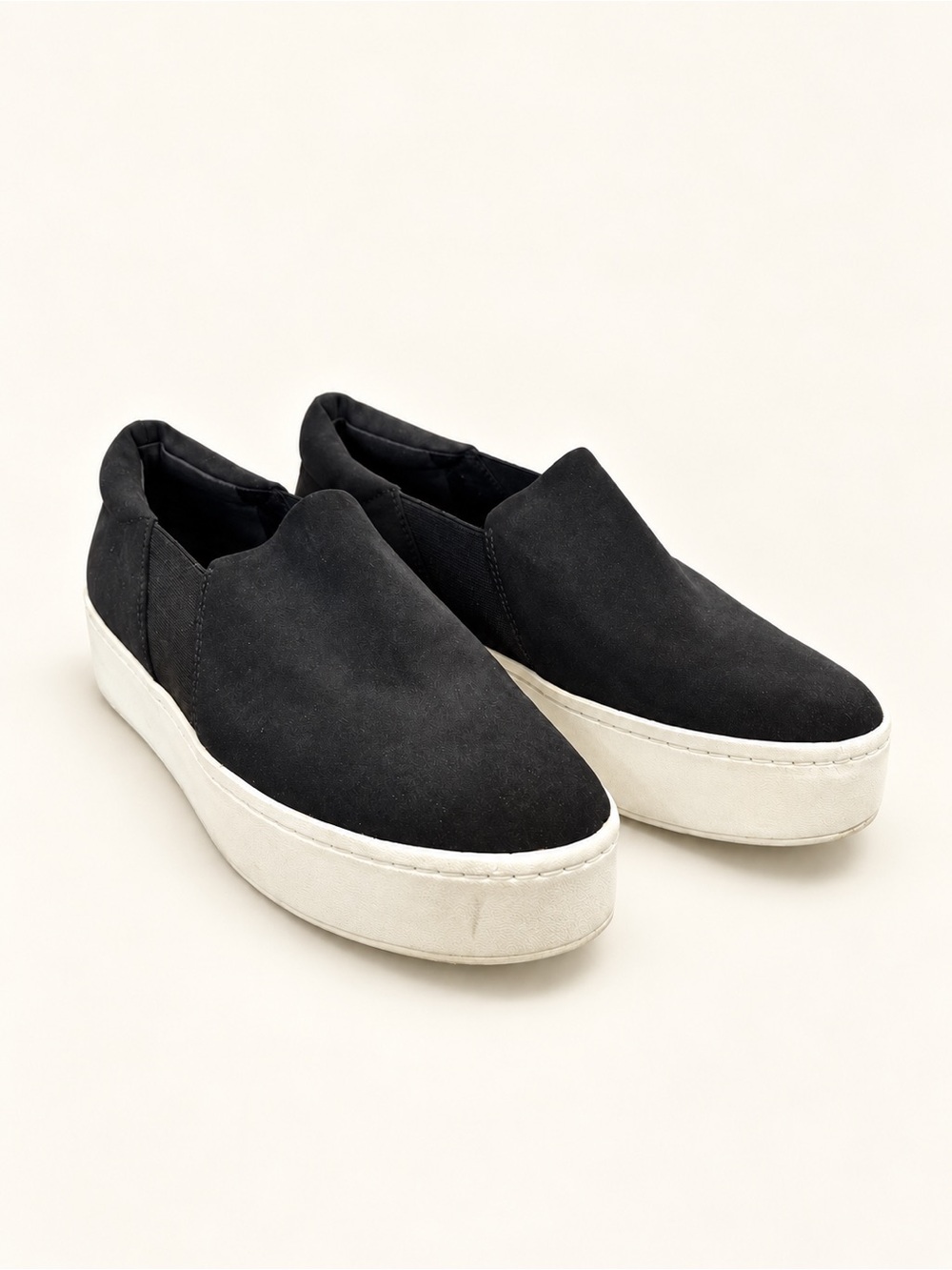 Vince Warren Black Slip-On Platform Sneakers Size 7